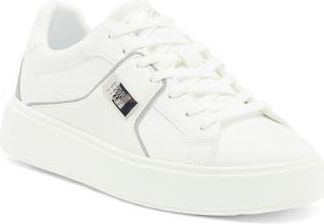 Roberto Cavalli Metal Logo Low Top Sneaker in White/Grey at Nordstrom Rack, Size 11