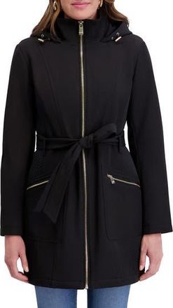 Kensie Hooded Softshell Jacket in Black at Nordstrom Rack, Size X-Large