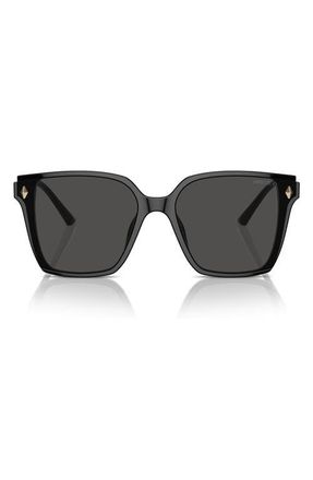 Jimmy Choo London 61mm Oversize Square Sunglasses in Black /Dark Grey at Nordstrom