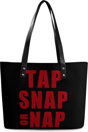 Generic Tap Snap Or Nap Brazilian Jiu Jitsu Tote Bags for Women Cute Shoulder Purses Handbags
