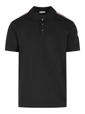 Moncler Black Cotton Polo Shirt