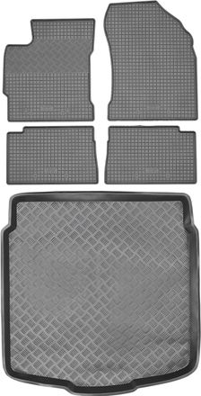 OEM Juego De Alfombrillas De Goma Para Coche Y Alfombrilla Para Maletero Para Toyota Auris Ii Kombi (2013-2018)