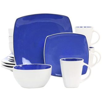 Gibson Home 16 Piece Stoneware Dinnerware Set in Blue at Nordstrom