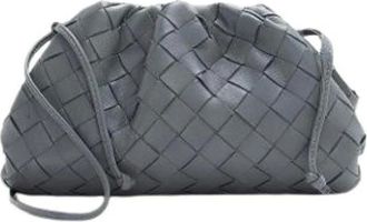 Bottega Veneta Pre-owned Clutches, female, Gray, Size: ONE SIZE Pre-owned Leather Crossbody Bag