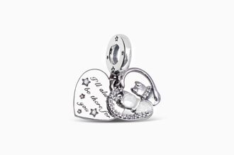 Pandora Cats & Hearts Dangle Charm
