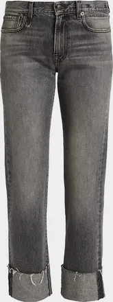 R13 Romeo Cuffed-Hem Straight-Leg Jeans
