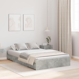 Berkfield Home Storage Bed Frame Concrete grey 120 x 200 cm Melamined wood