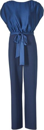 Swing Stijlvolle Jumpsuit in Materiaal Mix - Dames - Jumpsuits - Blauw - 3XL - Polyester - Jumpsuits & Playsuits