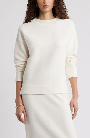 Caslon Ottoman Knit Mock Neck Sweatshirt in White Hot at Nordstrom Rack, Size Xx-Large