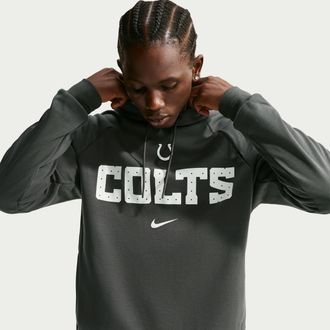 Nike Indianapolis Colts Rivalries Collection Primary Nike Mens Dri-FIT NFL Pullover Hoodie in Grey | 03EJ06F98-C6D