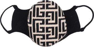 Balmain Herens Katoenbeige/zwart masker