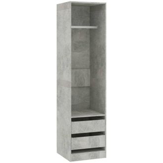 vidaXL Vidaxl - Armario Con Cajones De Contrachapada Gris Hormig&oacute;n 50x50x200 Cm