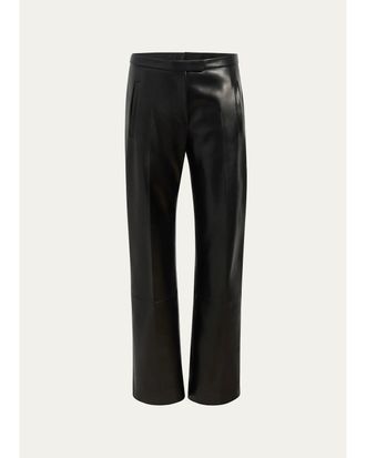 Khaite Miles Leather Straight-Leg Pants