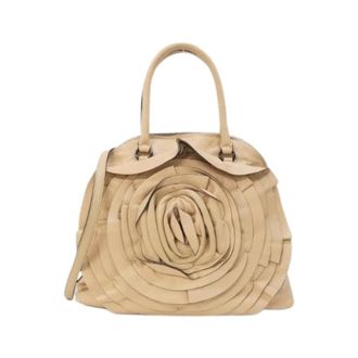 Valentino Pre-owned Garavani Leren Handtas - Dames - Pre-owned - Beige - Maat: ONE Size Leer