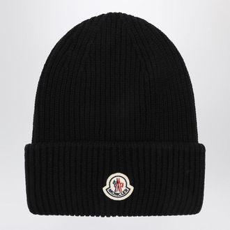 Moncler Black wool and cashmere beanie