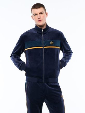 Sergio Tacchini Forato Velour Track Jacket in Maritime Blue at Nordstrom, Size Xxx-Large