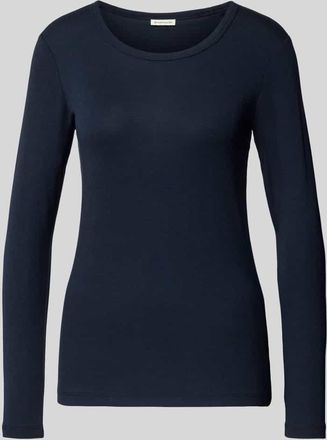 Tom Tailor Regular Fit Langarmshirt aus Baumwoll-Mix in Dunkelblau, Größe XXXL