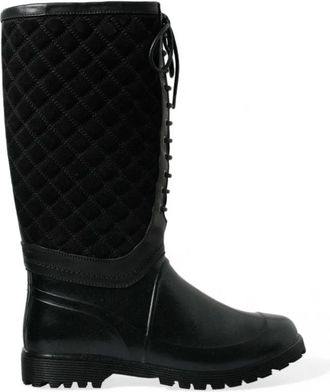 Dolce & Gabbana Gestikte Veterschoenen - Heren - Hoge Laarzen - Zwart - 43 EU - Leer - Schoenen