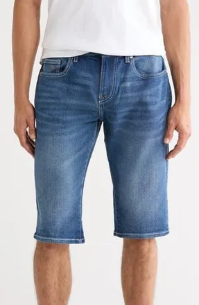 True Religion Ricky Rolled Hem Denim Shorts in Medium Blue Quartz at Nordstrom Rack, Size 30