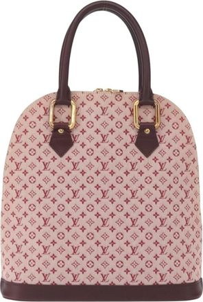 Louis Vuitton Alma Handbag Mini Lin Monogram Red Canvas Handbag (Pre-Owned)