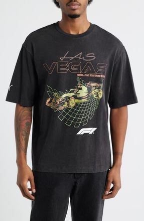 Puma Formula 1 Vegas Cotton Graphic T-Shirt in Puma Black at Nordstrom, Size Large