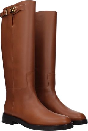 Valentino Garavani Womens Brown Leather Boots
