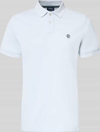Mc Neal Slim Fit Poloshirt mit Logo-Stitching in Hellblau, Gr&ouml;&szlig;e XXXL