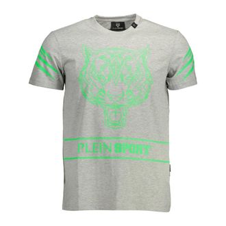 Plein Sport Training T-Shirts, male, Gray, Size: XL Short Sleeve T-Shirt