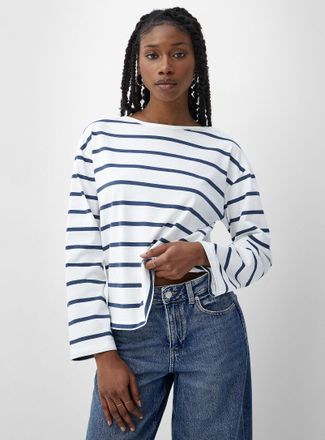 Vero Moda Womens Blue stripes long-sleeve T-shirt