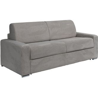 Vente-Unique Vente-unique - Divano letto 4 posti a ribalta Posto letto 160 cm Materasso 14 cm in Velluto a coste Grigio - calito