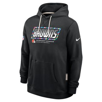 Nike Cleveland Browns Crucial Catch Sideline Standard Issue Nike Mens Dri-FIT NFL Pullover Hoodie in Black | 03AZ00AZU8-F9R