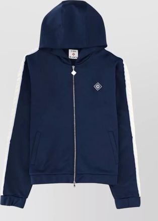 Casablanca hooded jacket contrast sleeve stripes pockets