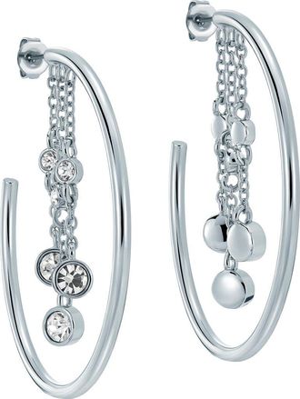 Ted Baker Cassidy Cascade Hoop Earrings in Silver Tone/Clear Crystal at Nordstrom