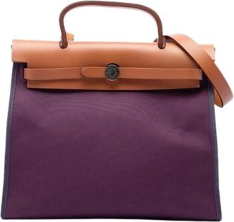 Herm&egrave;s Pre-owned Herbag Zip 31 - Dames - Vintage Handtas - Paars - ONE Size - Leer - Vintage