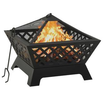 vidaXL Brasero Con Atizador Acero Xxl 64 Cm Vidaxl