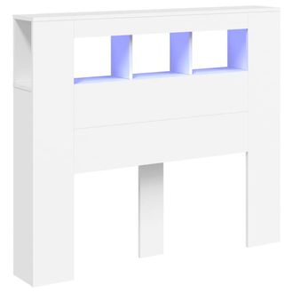 Berkfield Home LED Headboard White 120x18.5x103.5 cm Engineered Wood