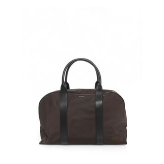 Kiton Handbags, male, Brown, Size: ONE SIZE Leather Cabin Bag with Top Zip