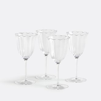 La Redoute Interieurs Set van 4 wijnglazen, bloemvormig, LYSSA