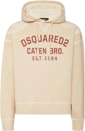 Dsquared2 Cypro Hooded Sweatshirt - Heren - Hoodies - Beige - L - Katoen - Hoodies & sweatvesten