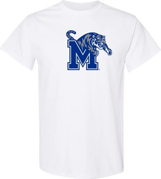 UGP Campus Apparel NCAA Officially Licensed College - University Team Mascot/Logo Basic T Shirt, Memphis Tigers White, X-Large