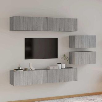 vidaXL Vidaxl - Set De Muebles Para Tv 6 Pzas Madera Contrachapada Gris Sonoma