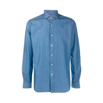 Xacus Heren, Overhemden, Blauw, Maat: L Denim