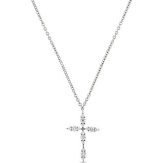 Bony Levy Liora Diamond Cross Pendant Necklace in 18K White Gold at Nordstrom Rack