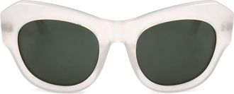 Linda Farrow DRIES VAN NOTEN DVN99 C7 Womens Sunglasses White Size 53
