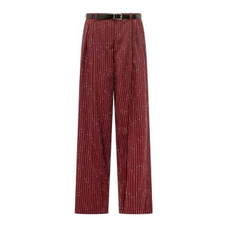 Dolce & Gabbana Wide Trousers, female, Red, Size: S Pantalone