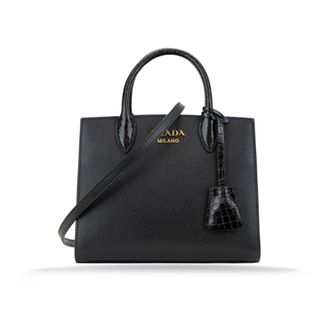 Prada Leather Shoulder Bag - female - Prada - Handbags - Black - ONE SIZE - Bags