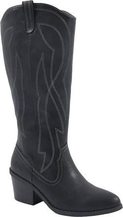 Jellypop Womens Festival Western Tall Boots In Black Metallic