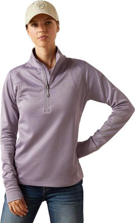 Ariat Womens Team EQ 1/2 Zip Pullover Top Long Sleeve in Purple Ash, Size 2X-Large, by Ariat