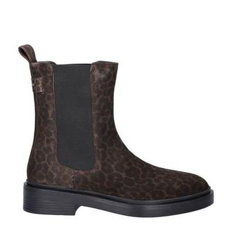Maruti suède chelsea boots met panterprint donkerbruin/zwart