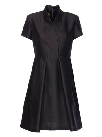 Curve short-sleeve logo-detail mini dress - Black